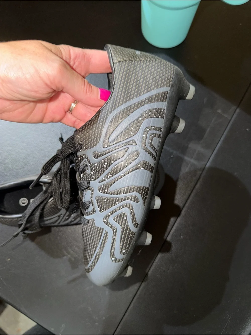 Dream Pairs Boys Gray Soccer Cleats Size 2 Little Kid Lightweight Lace-Up